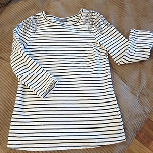 Striped Black and White Women's Top